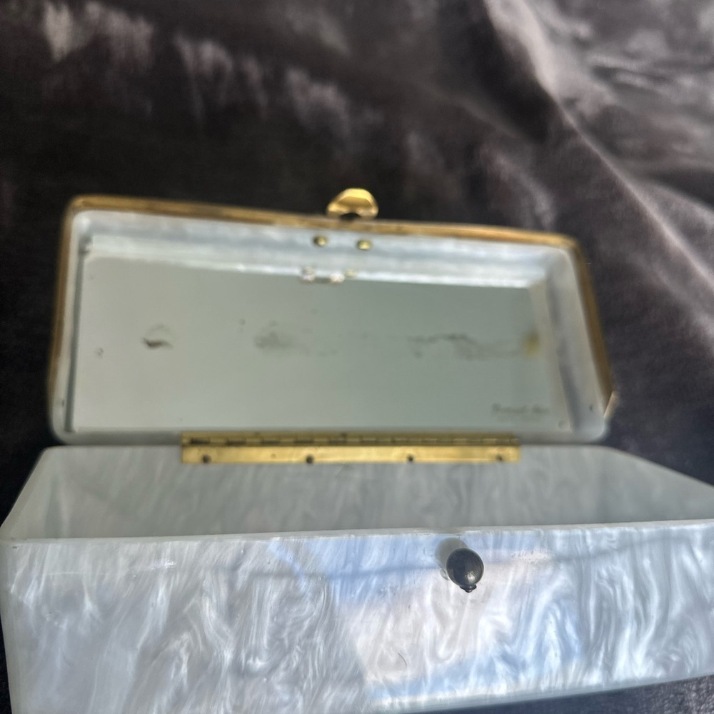Vintage Dorset Rex Fifth Avenue White Mother Of Pearl And Lucite Retro 1960s Bag - Picture 2 of 5